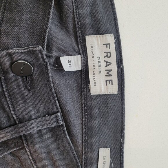 Frame Denim Le Skinny de Jeanne Black Size 26 - Picture 2 of 4